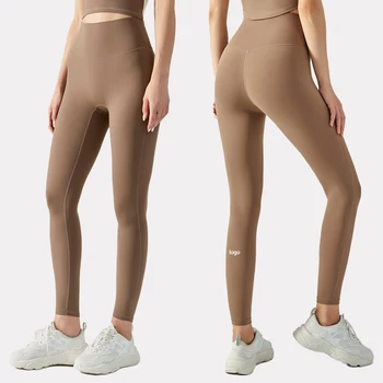 Con Logo Morbido E Confortevole Yoga Leggings Donna Doppio lato in Nylon 15-Colore Hip-sollevamento Running Fitness Sport Leggings