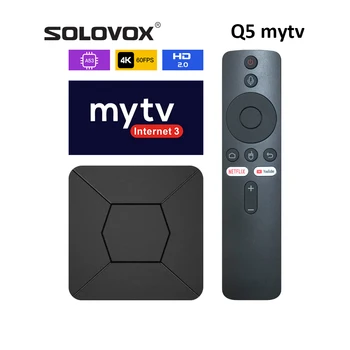 SOLOVOX Q5 Mytv Android 10 Smart TV Box Allwinner H313 Quad 4K WiFi Bluetooth Controllo Vocale YouTube MARSX StalkerID Media Player