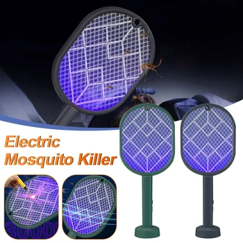 2 in 1 Elettrico Zanzare Racchetta Ricaricabile USB Killer Anti Fly Zanzare Paletta LED Night Light Trap Bug Zapper Casa all'Aperto