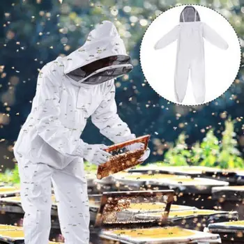 3 Dimensioni di Cotone con Cappuccio Tuta Apicoltura Velo Cappello Giacca Protettiva Tuta di Corpo Pieno Copertura Apicoltori Costume azienda di apicultura, Attrezzatura