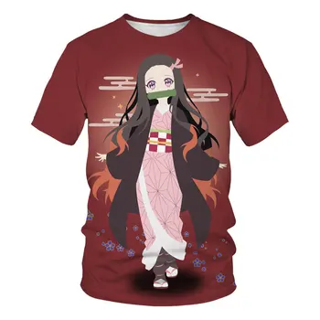 Anime Demon Slayer 3D, Stampa T-shirt Kimetsu No Yaiba Kamado Nezuko Donne Ragazze T-Shirt Streetwear Y2k Harajuku Ragazzi Top Tees