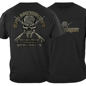 2 ° Emendamento Patriottica Cranio Croce Fucile T-Shirt. Estate di Cotone a Manica Corta O-Collo degli Uomini T-Shirt S-3XL