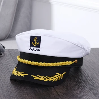 Adulto Yacht Cappelli Skipper Nave Marinaio Capitano Costume Hat regolabile Cappuccio Marina Marina Ammiraglio per le Donne degli Uomini