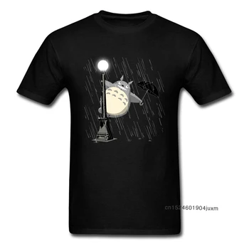 Vicino Totoro T-shirt Tshirt Uomo 2018 Fashion T-Shirt Semplicemente Cantando sotto La Pioggia girocollo Estate Vestiti di Cotone Regalo di Compleanno