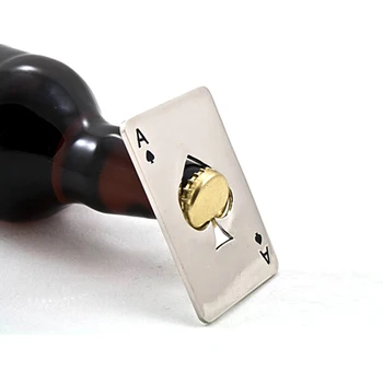 Nuovo stile Vendita Calda 1pc Poker Carte da gioco Asso di Picche Bar Strumento di Soda Bottiglia di Birra Tappo Lettore Regalo