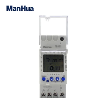 Manhua MT811 240V 16A LCD guida din 24 ore settimanali meccanico regolabile timer
