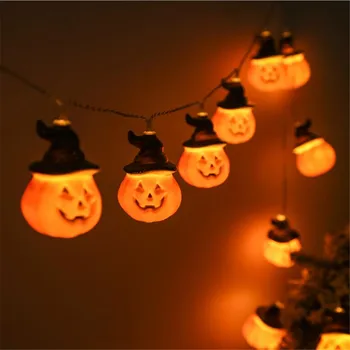 La Zucca di Halloween Luci di Lanterne 10/20/40 LED 3D Zucca luci della Stringa per il Giorno di Tutti i Santi Festa di Halloween Decorazione luce