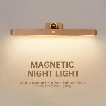 Nordic Notte Luce LED Specchio Riempire Portatile Magnetica Ricaricabile, Lampada da Parete Camera da letto Lampada da Comodino Estetica Arredamento della Camera