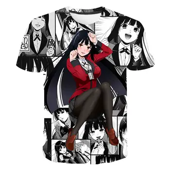 Kakegurui Fuuny T-Shirt Uomo Donna bambino Anime 3D Kakegurui Stampato Fresco d'Estate alla Moda Streetwear T-shirt Oversize