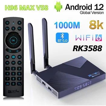 Originale Wifi6 H96 MAX V58 TV Box Android 12 RK3588 4G 8G di RAM 32G 64G ROM BT5.0 2.4 G 5G Wifi HDR 8K Media Player, Set Top Box
