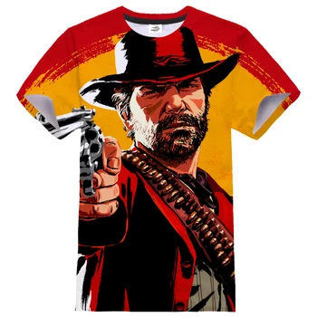 Red Dead Redemption 2 Moda T-shirt per Uomini, Donne, Gioco 3D, Stampa Streetwear RDR2 Hip Hop t-shirt O-Collo Camicia Casual Tee Top