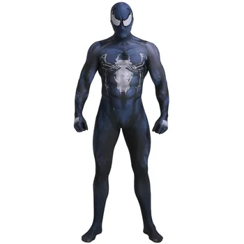 Halloween Adulti Nuovo Veleno Sostanza Symbiote Supereroe Spiderman Costume Cosplay Tute Zentai Tuta Seconda Pelle Uomini Di Partito Tuta