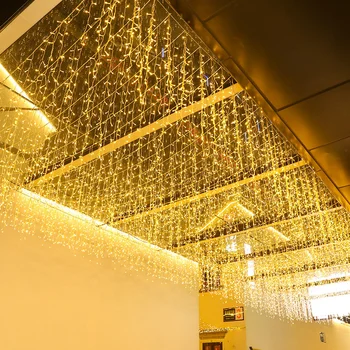 5m-40m di Natale Ghirlanda LED Ghiacciolo Tenda della Stringa di Luci di Caduta di 0,6 m, Giardino Esterno, la Strada di Nozze Decorativi di illuminazione Costante su