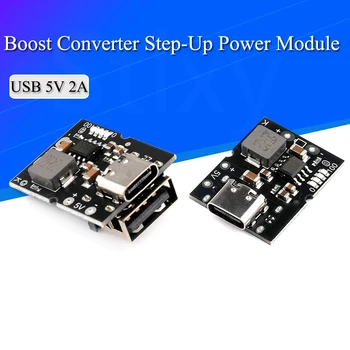 Tipo-C USB 5V 2A Convertitore Boost Step-Up di Potenza del Modulo di Carica della Batteria al Litio del Bordo di Protezione Display LED USB Per il fai da te Caricabatterie