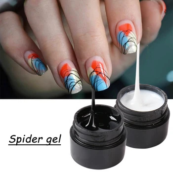 6ml Spider Web smalto Gel Nail Art Decorazioni Argento Nero Elastico Nail art (decorazione unghie Gel Disegno Filo di Lacca Manicure Strumenti FB1615