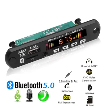 Fai da te Bluetooth 5.0 Lettore MP3 Scheda Decoder Modulo Wireless Ricevitore Audio Vivavoce Con Microfono carta di TF di sostegno 3.5 mm AUX Radio FM