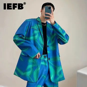 IEFB Autunno Personalizzato Streetwear Stampa Blazer Per gli Uomini 2023 Nuovo Temperamento coreano giacca Uomo Cappotto Petto Giacca 9Y9253