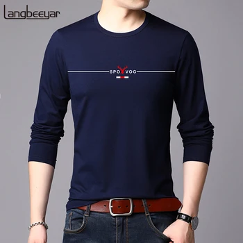 2023 Nuovo Marchio Di Moda Mens Tshirt Di Cotone Di Alta Qualità Cime Di Street Style E Tendenze Manica Lunga T-Shirt Coreano Abbigliamento Uomo