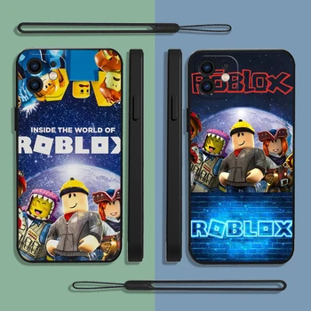 Giochi popolari R-Robloxs Logo Phone Case Per iPhone 15 14 13 12 11 Pro Max Mini X XR XS MAX Plus custodie in Silicone con Cinturino