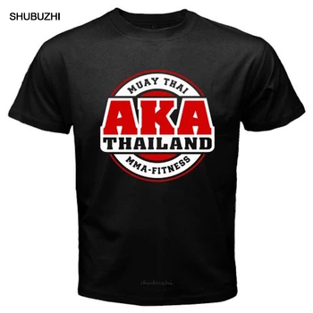 Aka Thailandia Palestra Logo Muay Thai Mma Kick Boxing Uomo Nero T-Shirt Estiva Manica Corta Top T Shirt Homme Americano T-Shirt