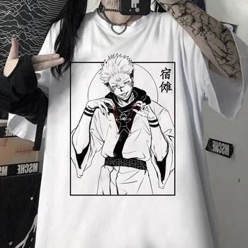 Jujutsu Kaisen Graphic Tshirt Donna Anime Ullznag Divertente Cartone animato T-shirt Casual, Streetwear T-Shirt Oversize