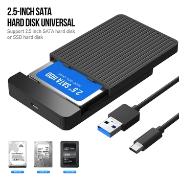 A 2.5 Pollici HDD Caso SATA 3.0 a USB 3.1 Type C 5 Gbps-Max 4TB HDD SSD Enclosure Supporto UASP 2.5 HD Hard Disk Esterno Box