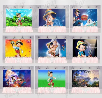 Disney Le Avventure Di Pinocchio Di Sfondo Per Bambini Di Compleanno, Baby Shower Sfondo Cartone Animato Deserto Banner Fotografia Puntelli