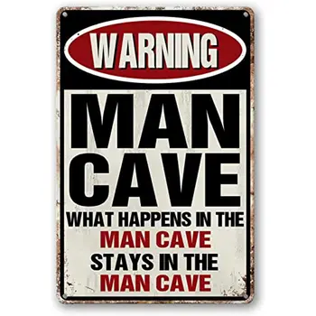 Man Cave Arredamento E Accessori Divertenti Di Metallo Garage Segni Per Gli Uomini Mancave Segno Bar Birra Wall Decor Cosa Succede