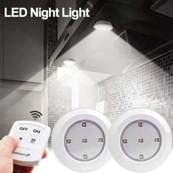Dimmable LED per Luce Notturna, Controllo Remoto Armadio Sotto le Lampade a Batteria da Cucina Bagno Ripostiglio Luci Scale