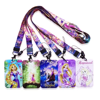 Disney Tangled Rapunzel Infermiera Moda ABS Spingere Plastica ID Titolare della Carta e il Nome porta Badge Personalizzati ID Titolare della Carta di Impostare