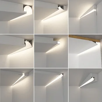 1M Led da Incasso in Alluminio Profilo Canale Titolare per Interni Casa Soffitto Parete Retroilluminazione Bar Lineare Luce Indiretta Arredamento Illuminazione