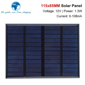 12V 1.3 W 108MA Mini Pannello Solare Standard Epossidica Silicio Policristallino fai da te Batteria Carica di Potenza Modulo di celle Solari di Ricarica Consiglio