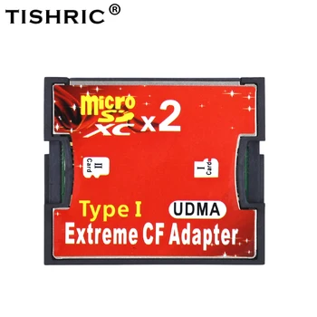 TISHRIC 2018 Due Porte Micro SD TF a CF Adattatore Per MicroSD HC per Compact Flash di Tipo I, Lettore di schede di Memoria Converter