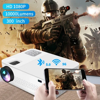YERSIDA Proiettore G6 Nativa 1080P FULL HD, Proiettori per il Telefono Mobile 5G Bluetooth 10000 Lumen Supporto 4K Cinema di Film Beamer