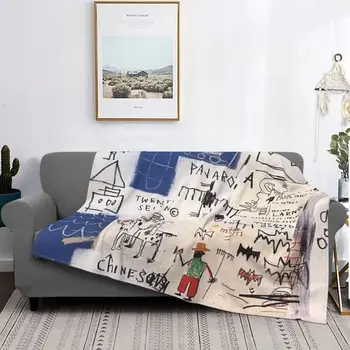 Pop Art Basquiat di Flanella, Coperte di Stampa Multifunzione Caldo Gettare Coperte per Letto Camera da letto Tappeto Pezzo