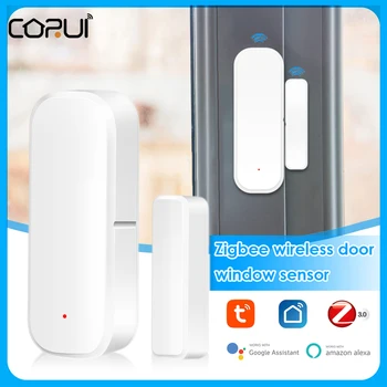 CoRui Tuya Smart ZigBee Porta Finestra Sensore Smart Home APP di Allarme Remoto Portatile GPS Tracker Key Finder Tür-Und Fenstersensoren