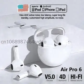 Originale Air Pro 6 TWS Wireless Bluetooth In Ear Pods Auricolari Earpod Auricolare Per Xiaomi, Lenovo Apple iPhone Cuffie