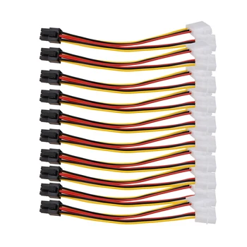 10pcs Molex a 4 Pin per PCI-E PCI Express a 6 Pin di Alimentazione del Convertitore dell'Adattatore del Connettore del Cavo di Alimentazione di Promozione di Alta Qualità Nuovo