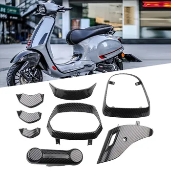 Per VESPA Sprint 150 2020-2023 Moto Scooter Auto Corpo Imitazione in Fibra di Carbonio Forcella del Kit di Copertura per Fari Telaio