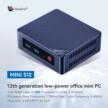 Beelink Mini S12 Ontano Lago N95 8GB DDR4 256GB NVMe SSD Windows 11 Pro 4K HDMI 2.0 WIN11 Computer VS J4125, GK Mini, GK3V