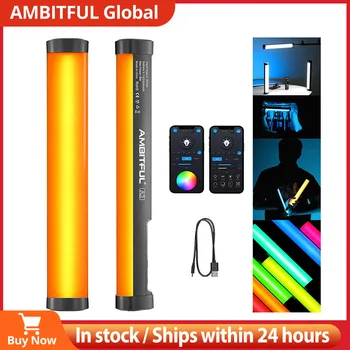 AMBITFUL A2 RGB 2500-8500K LED RGB Video Bastone della Luce del Tubo, CRI 95+ TLCI 97 +,un'APPLICAZIONE integrata per la Batteria al Litio Funzione Magnetica