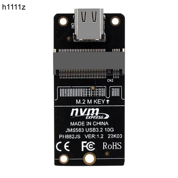 NVME Adattatore USB NVME USB 3.1 TYPE C 10Gbps Riser M2 PCIE NVME SSD USB C Conveter JMS583 Chip Tasto M per 2230 M. 2 NGFF SSD 