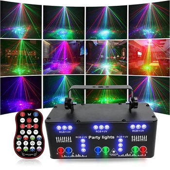15 21 Occhi RGB DJ Discoteca Luce di Fascio Laser Proiettore DMX Remoto Strobo Fase UV Luce Nera Effetto Club Party festa di Halloween