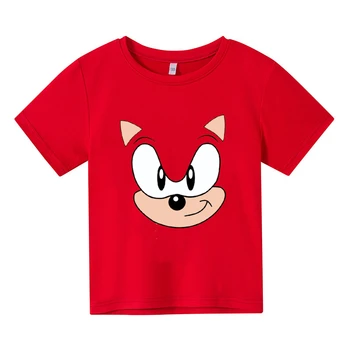 Kawaii Super Sonic T-Shirt Cartoon Gioco Manica Corta Ragazzi Ragazze Di Harajuku T-Shirt Bambini T-Shirts Divertenti Tees Cime Di Abbigliamento Per Bambini