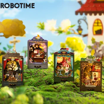 Robotime Rolife casa delle bambole fai da te in Miniatura Giardino Segreto Casella di Teatro con Luce 4 Stili di Arredamento per la Casa Montaggio 3D Giocattoli di Legno DS023