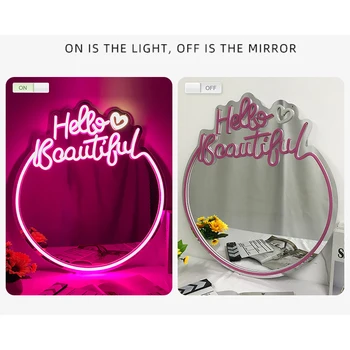 Personalizzato specchio del LED, la luce al neon di decorazione, specchio, luce di design, camera da letto, layout, decorazione di interni, decorazione della camera