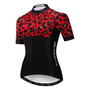 2023 Ciclismo Maglia Donna Maglia Bici Strada di Montagna MTB Bicicletta Abbigliamento Sportswear Maillot Shirt da Corsa Ladies Top Nero Rosso