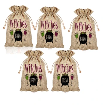 5pcs Witches Brew sacchetto regalo di Halloween felice vigilia amico di famiglia di partito Strega di Compleanno a tema nuziale doccia Stagione di Vacanza decorazione