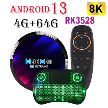 H96 Max RK3528 Android 13 Smart TV Box Doppio Wifi Wifi6 100M LAN Quad Core Support 8k 3D BT5.0 OTA 16G 32G 64G Media Player Box