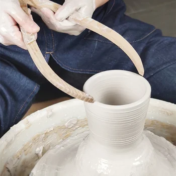 Professione Ceramica Argilla Lunghezza Piegato la gamba di Legno Pinza Scultura di Argilla per Ceramica Scultura Posizionamento di Misura fai da te Strumenti